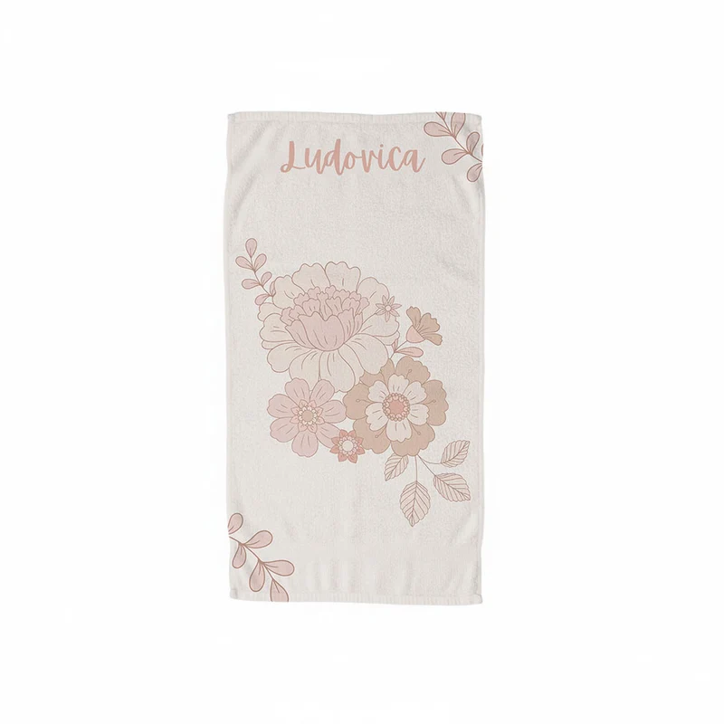 Toalla de playa personalizada con estampado floral retro - Varios tamaños disponibles
