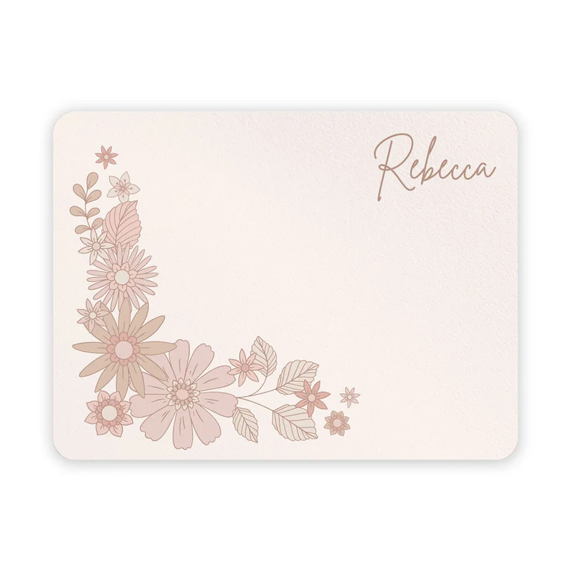 Retro Flowers Breakfast Placemat - Customizable Name