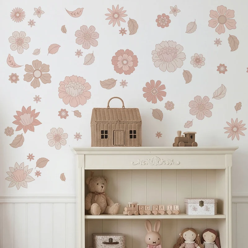 Retro Flowers Stickers