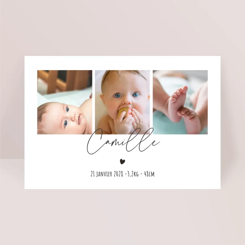 Faire-part naissance personnalisé - Triplove