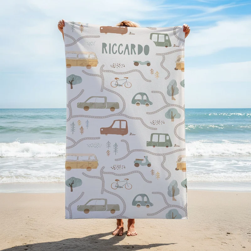 Toalla de playa personalizada para viajes por carretera