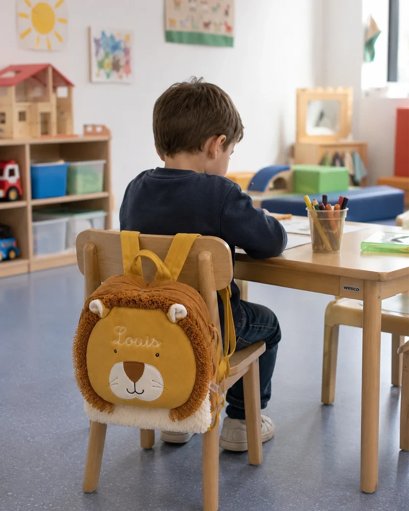 Sac à dos lion orange à personnaliser