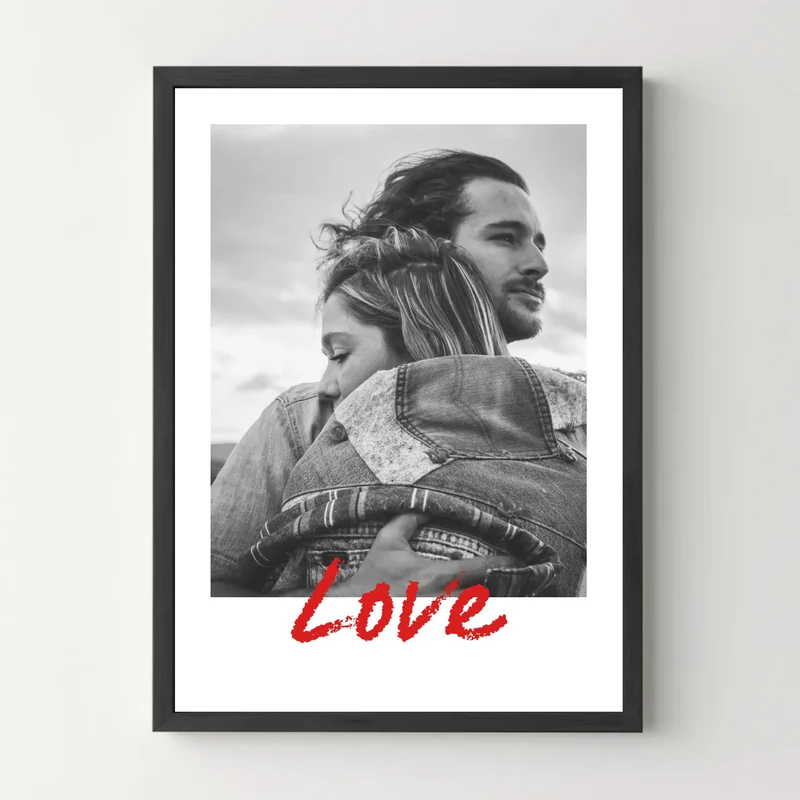 Affiche personnalisée couple - Rouge Love