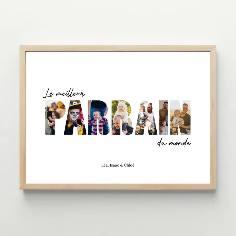 Affiche personnalisée photos - Meilleur Parrain
