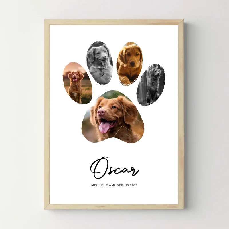 Affiche personnalisée animal - Patte de chien photos