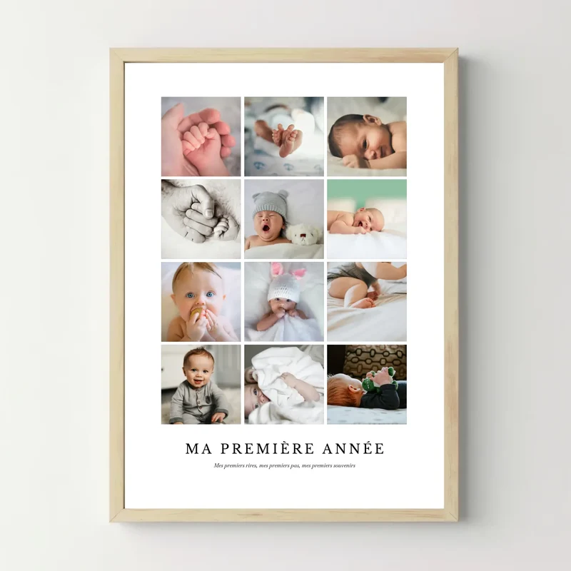 Affiche personnalisée bébé - Ma première année