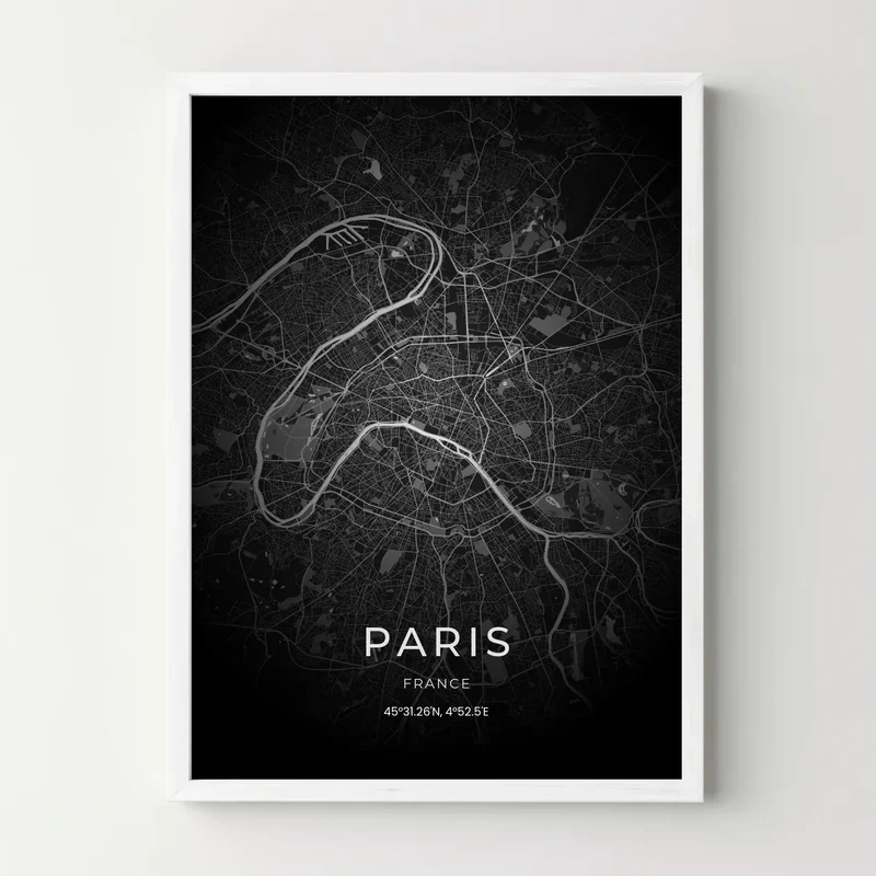 Affiche carte de ville personnalisée - Dark Map