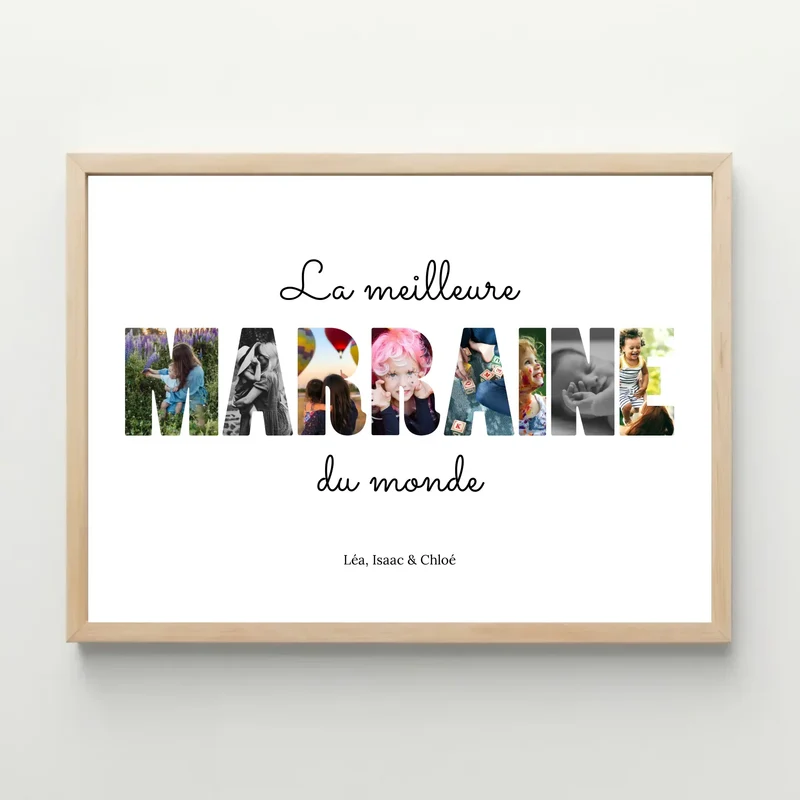 Affiche personnalisée - Meilleure Marraine du monde