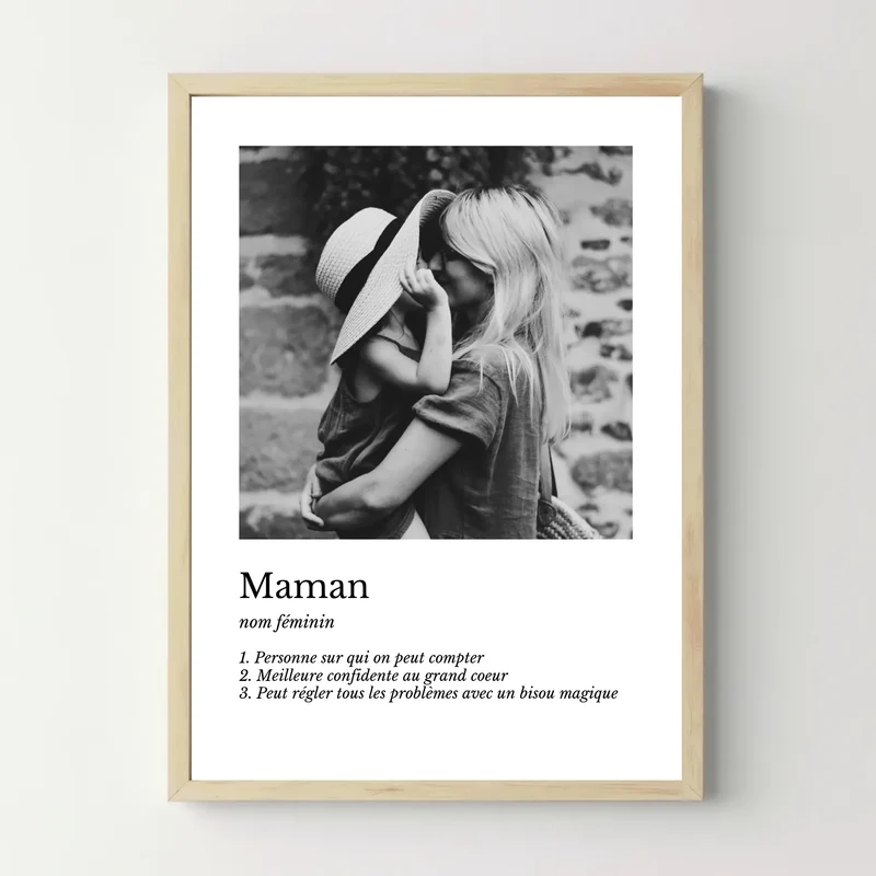 Affiche personnalisée - Définition courte maman