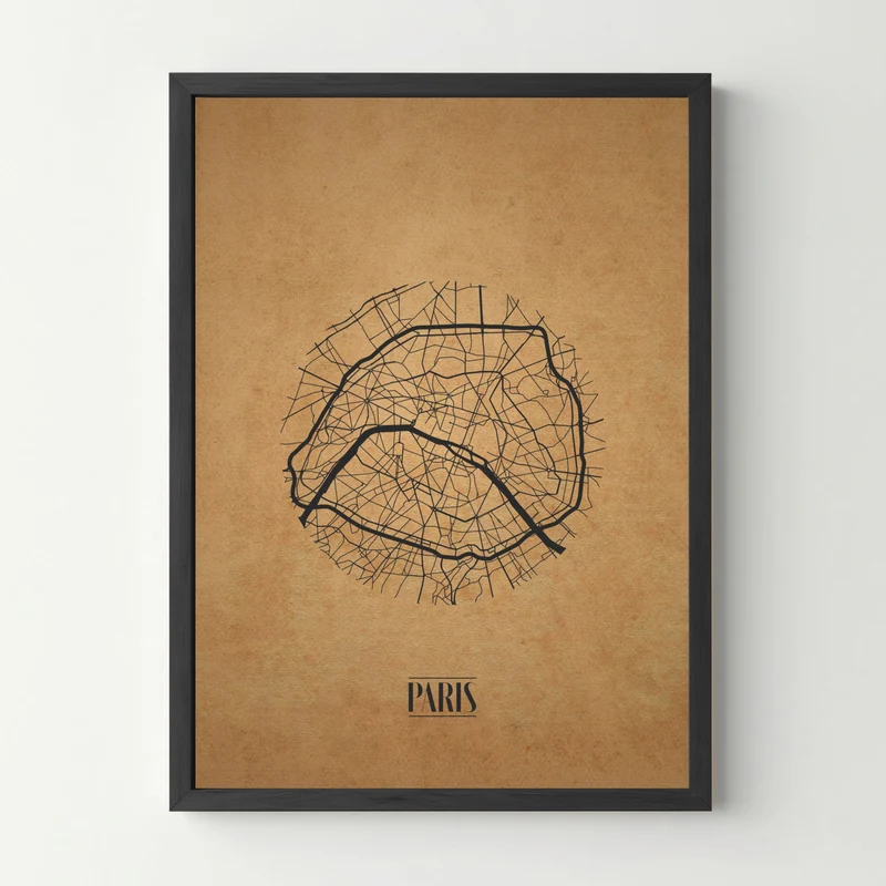 Affiche "Carte Paris Vintage"