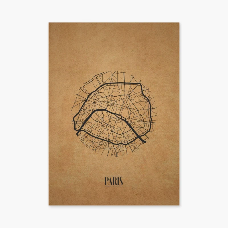 Affiche "Carte Paris Vintage"