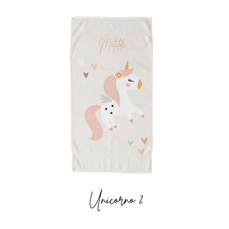 Serviette de plage licorne personnalisée pour filles - Plusieurs modèles disponibles