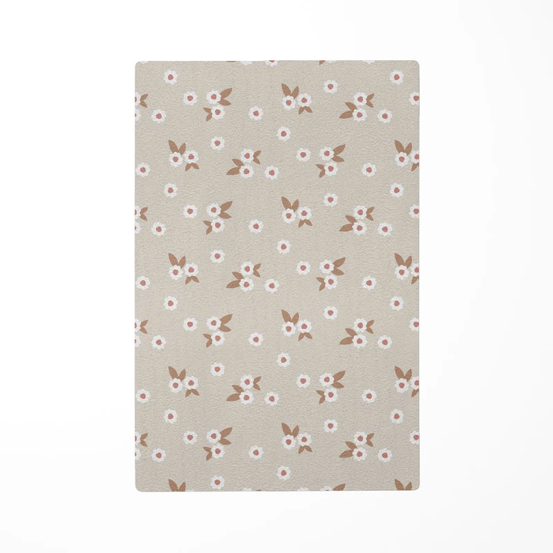 Beige Floral Rug for Girls' Bedroom - Multiple Sizes Available