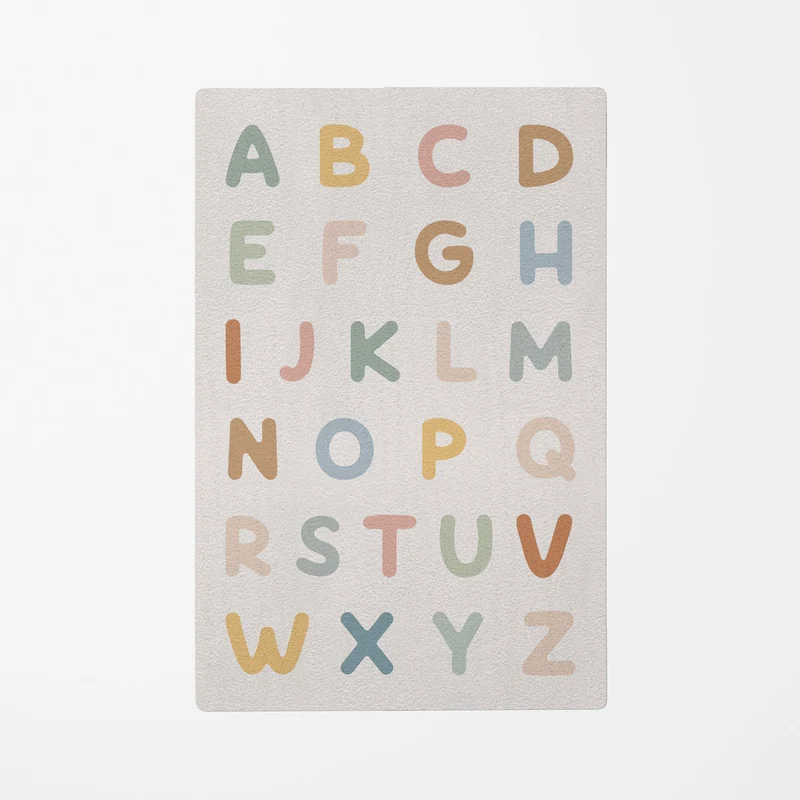 Letter and Number Rug for Kids' Bedrooms - Multiple Sizes Available