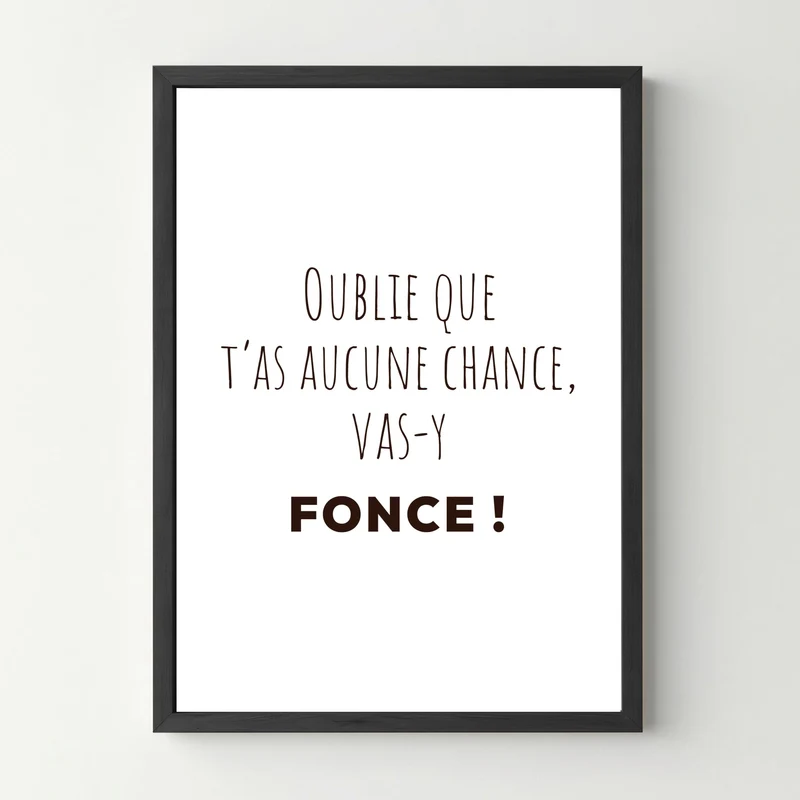 Affiche citation "Oublie que t'as aucune chance" - Les Bronzés font du ski