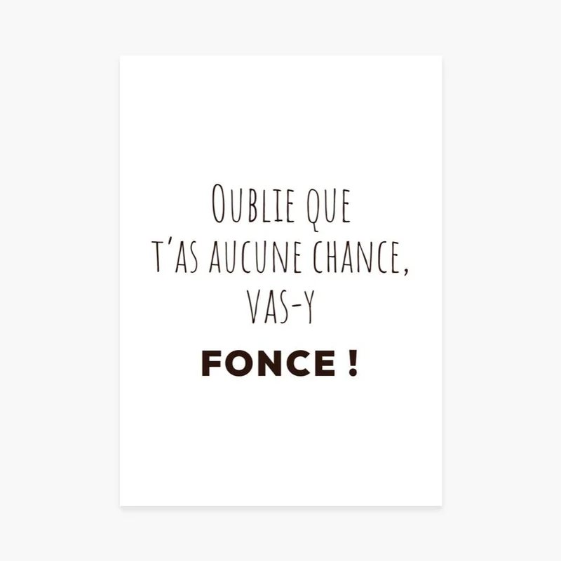 Affiche citation "Oublie que t'as aucune chance" - Les Bronzés font du ski