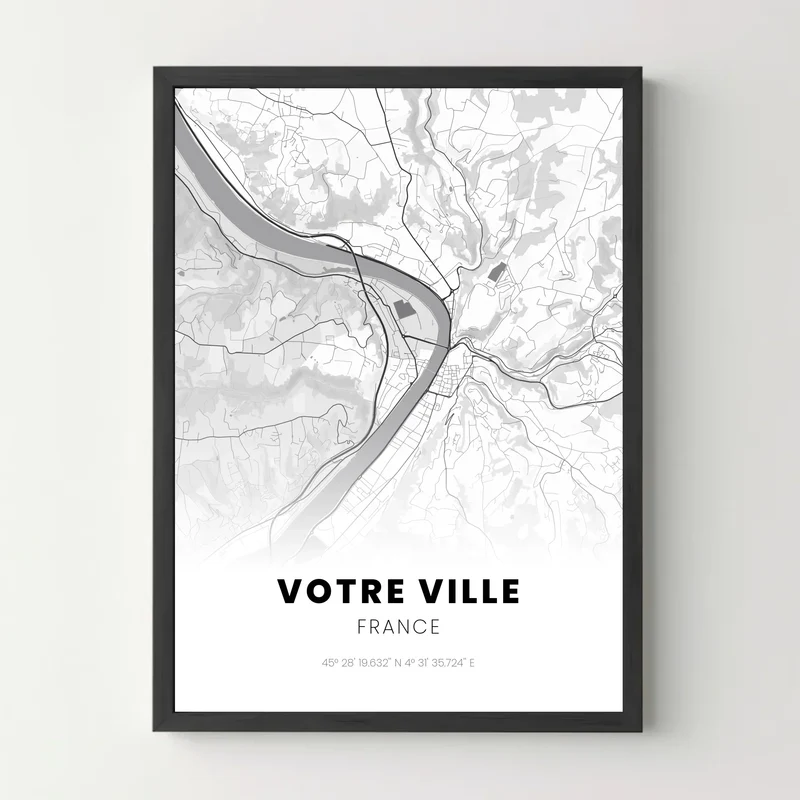 Affiche Carte ville personnalisable