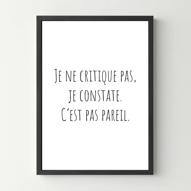 Affiche "Je ne critique pas"
