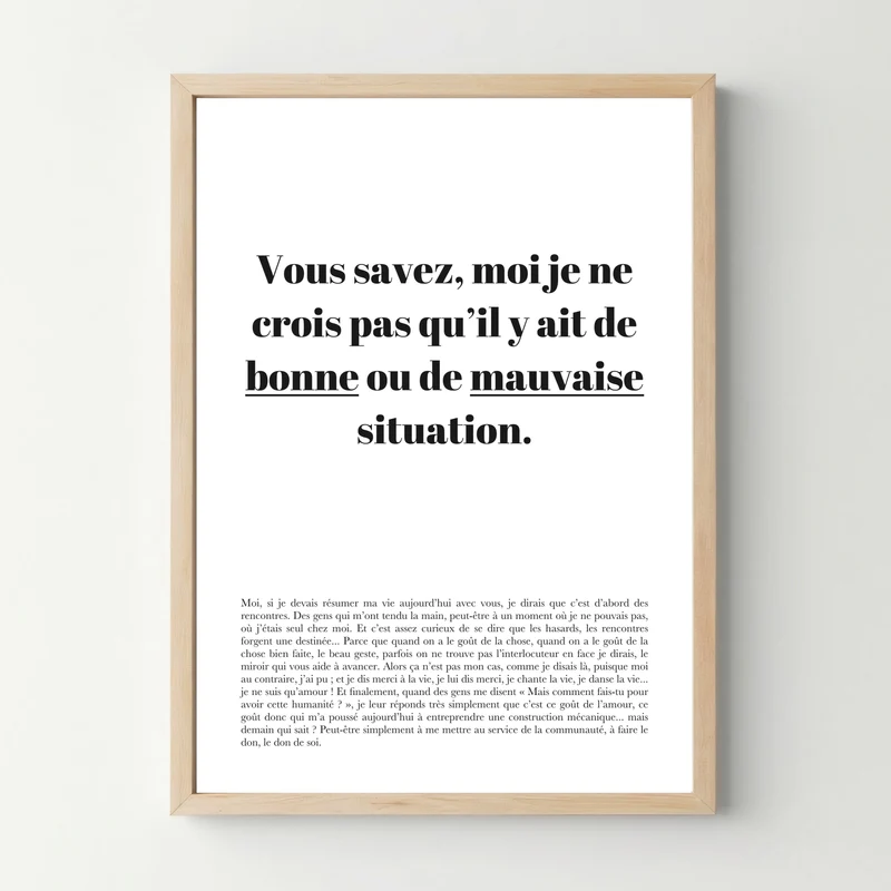 Affiche citation "Bonne ou mauvaise situation" - Astérix Mission Cléopâtre