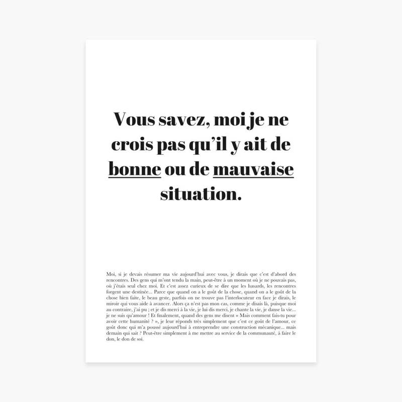 Affiche citation "Bonne ou mauvaise situation" - Astérix Mission Cléopâtre