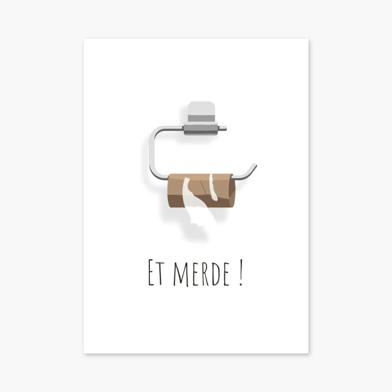 Affiche WC humour "Et Merde !"