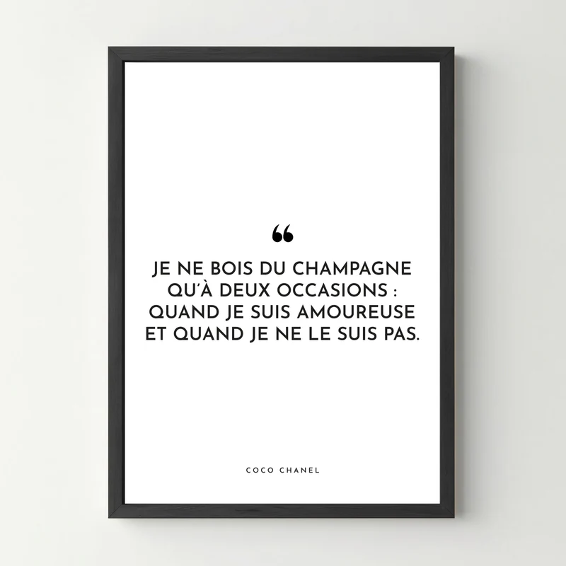 Affiche citation Coco Chanel