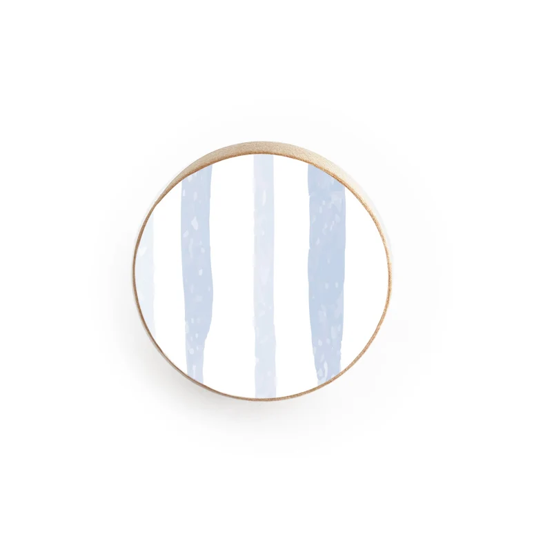 Wooden Knob with Seawaves Design