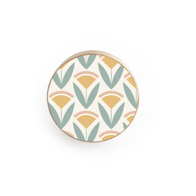 Wooden Door Knob with Papyrus Whisper Design