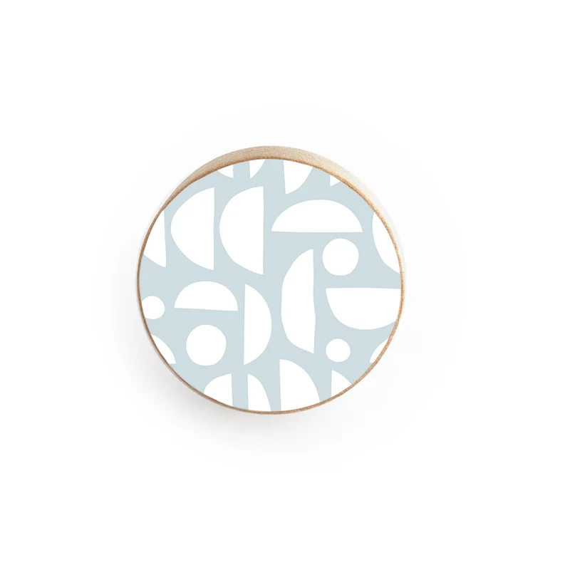 Wooden Door Knob with Moonlight Design - Multiple Colors Available