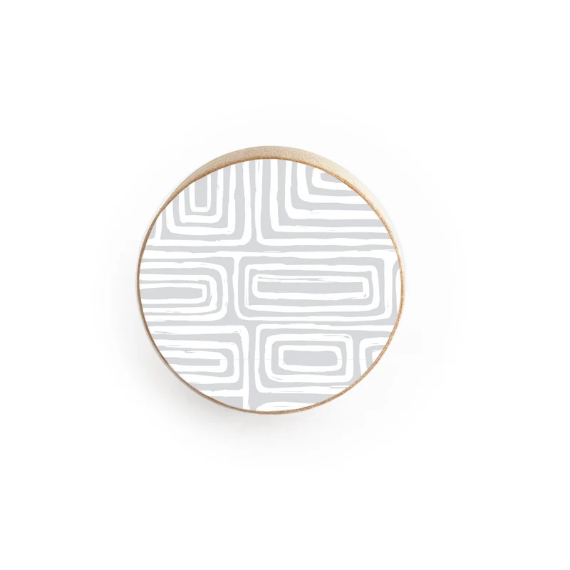 Wooden Door Knob with Inkiline Design - Multiple Colors Available