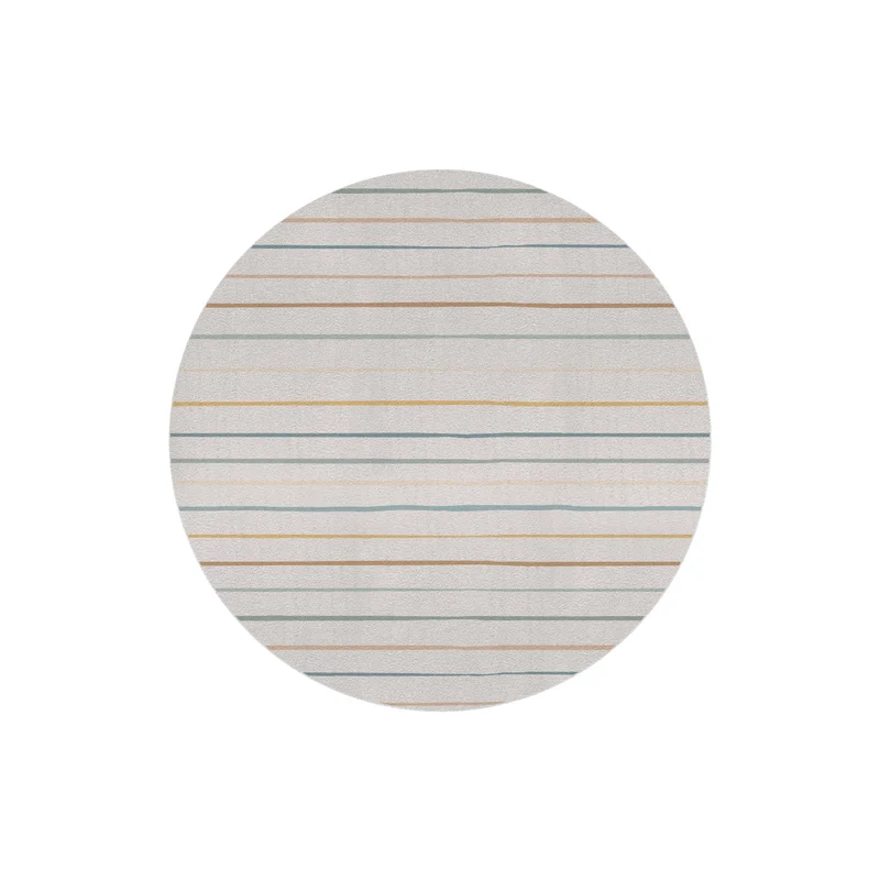 Tapis rond à rayures colorées