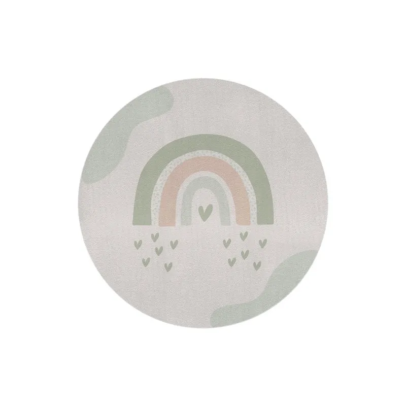 Tapis rond arc-en-ciel pour chambre d'enfant - Plusieurs couleurs disponibles