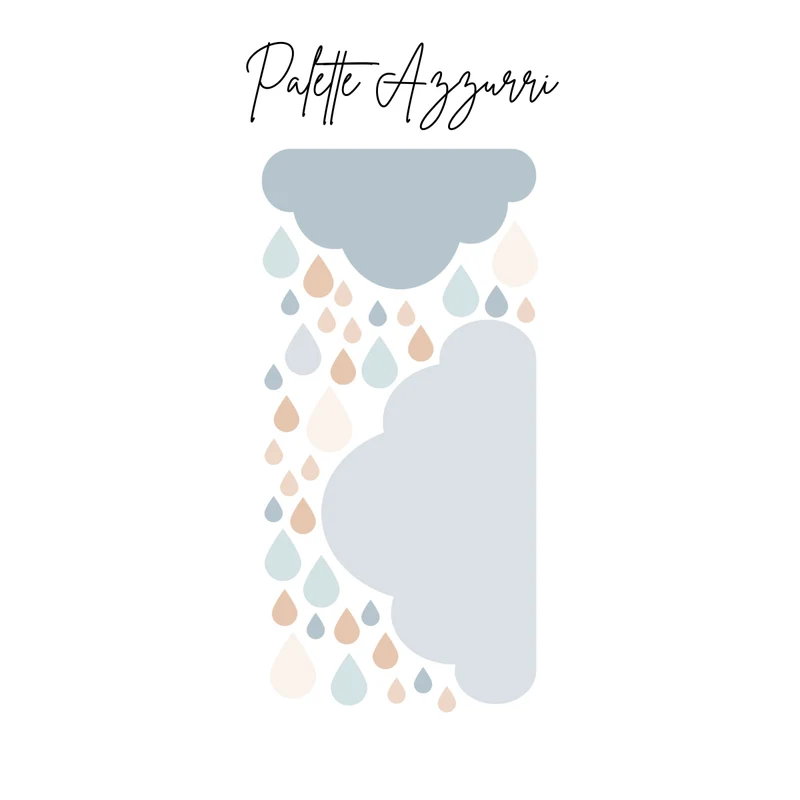Pegatinas de nubes y gotas (varios colores disponibles)