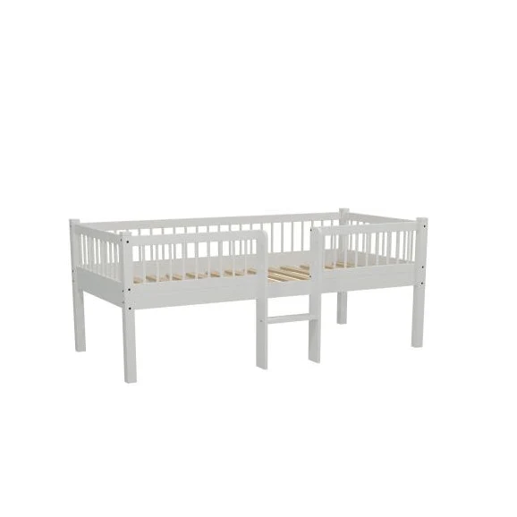 FORREST Loft Bed with Ladder 90x200 cm White Beech Vipack