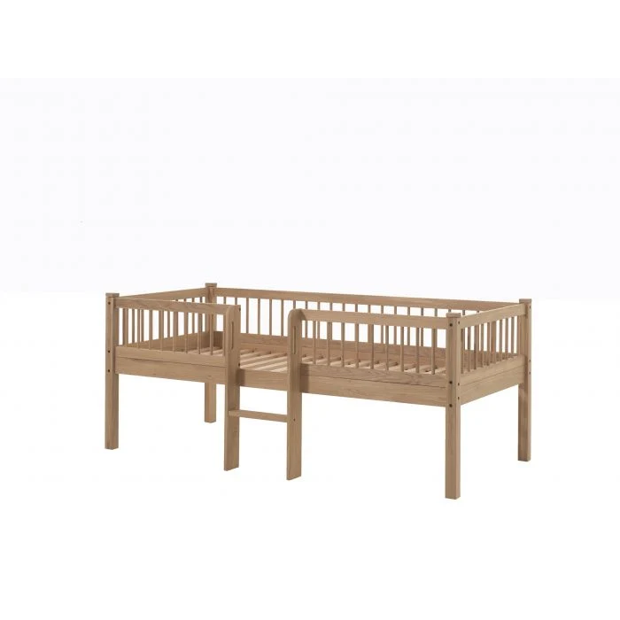 Cama alta baja con escalera FORREST 90x200 cm Roble Vipack