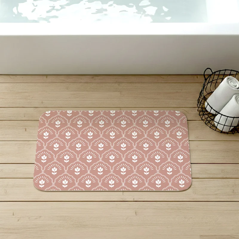 Tapis de bain antidérapant Quiet Posy - Disponible en plusieurs couleurs et tailles