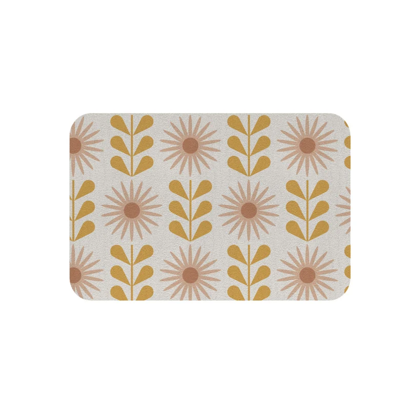 Felpudo con diseño de flores marchitas - Varios tamaños disponibles - Texto personalizable