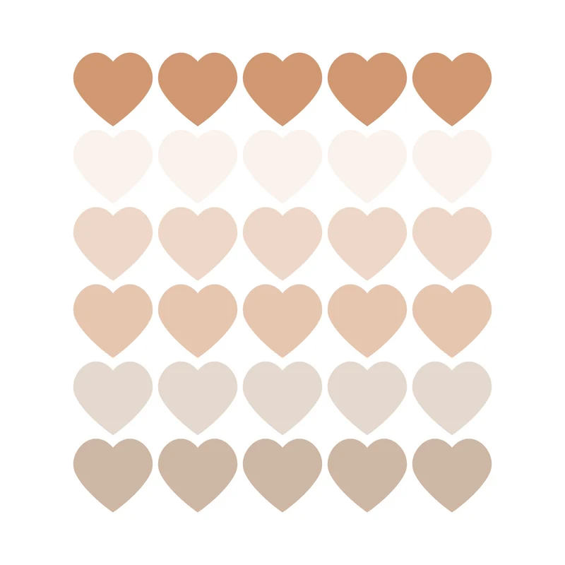 Neutral Palette Heart Wall Stickers