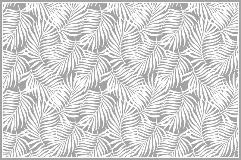 Alfombra de vinilo 98x148cm Hojas tropicales Gris