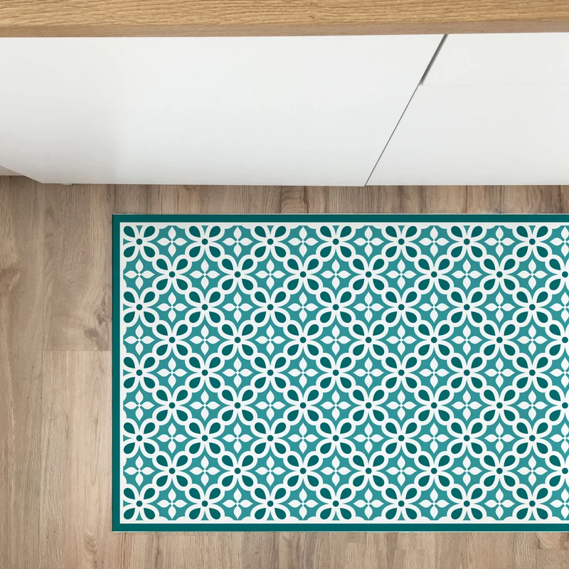Tapis en vinyle mosaïque pétrole 48x98