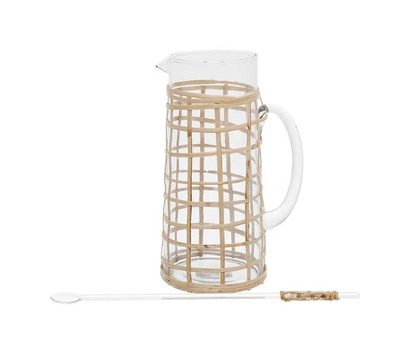 Pichet 1,4l verre et rotin - Côté Table