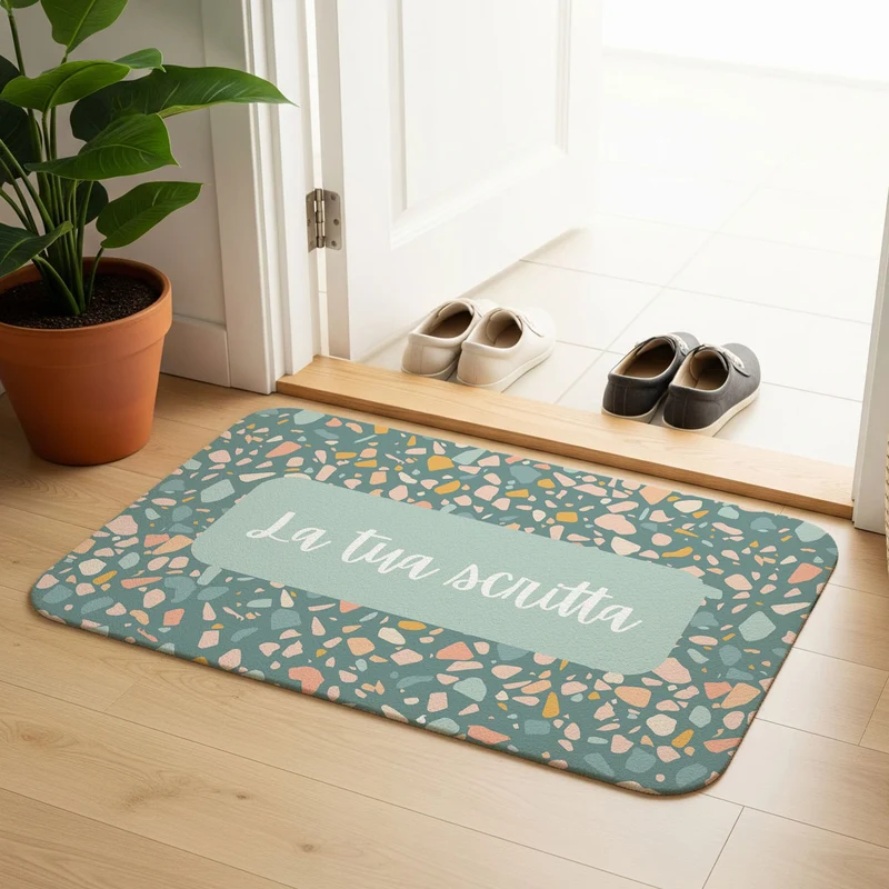 Tapis de terrasse Petrol - Plusieurs tailles disponibles - Écriture personnalisable