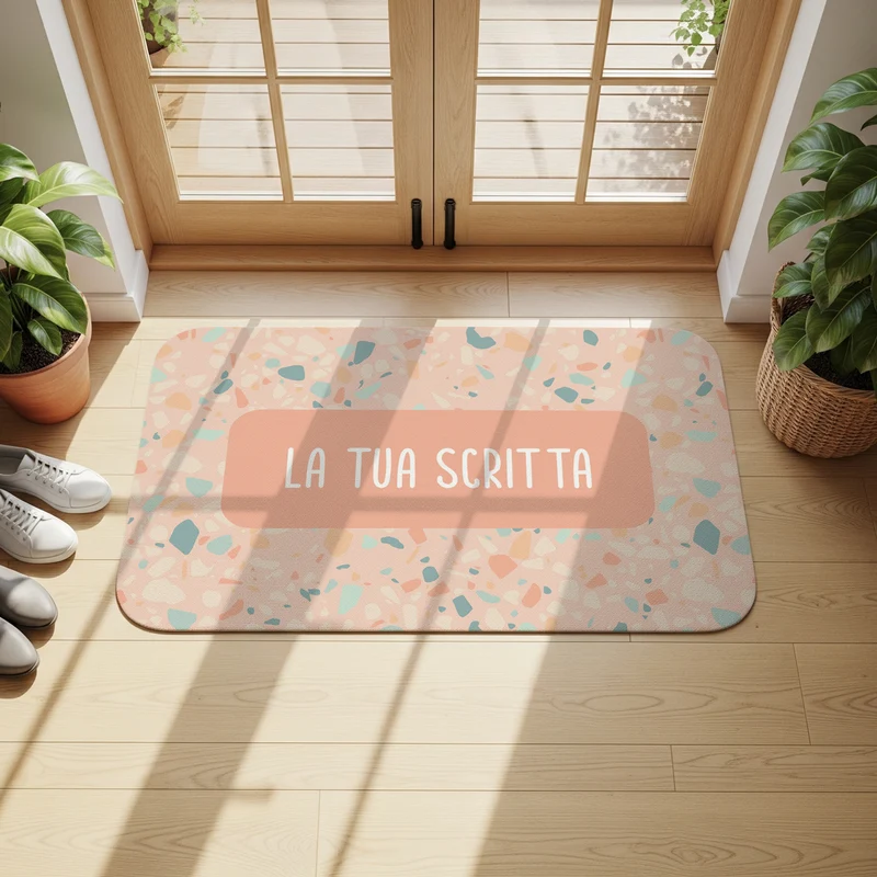 Felpudo de terrazo en polvo de colores - Varios tamaños disponibles - Texto personalizable