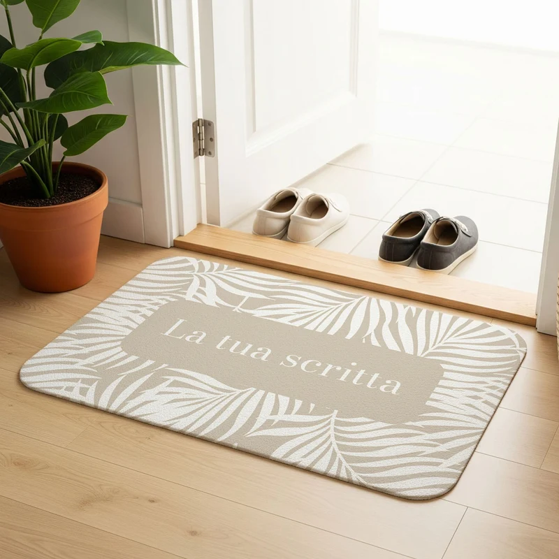 Felpudo con diseño de hojas tropicales - Varios colores y tamaños disponibles - Personalizable