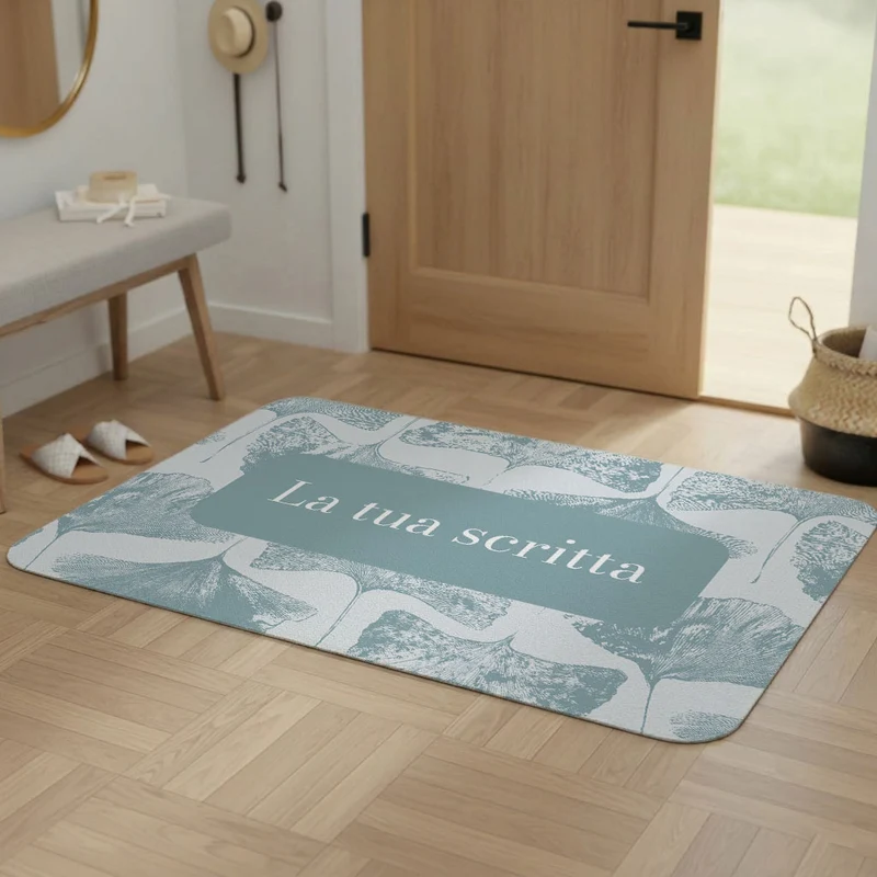 Felpudo absorbente de hoja de ginkgo - Disponible en varios colores y tamaños - Personalizable