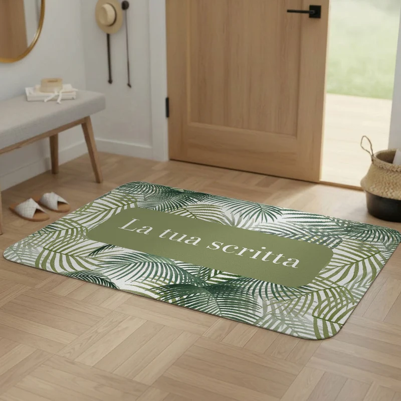 Tapis de porte aquarelle tropicale - Plusieurs tailles disponibles - Personnalisable