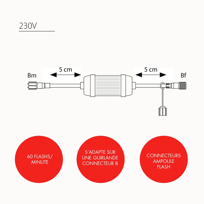 Ampoule flash connecteurs