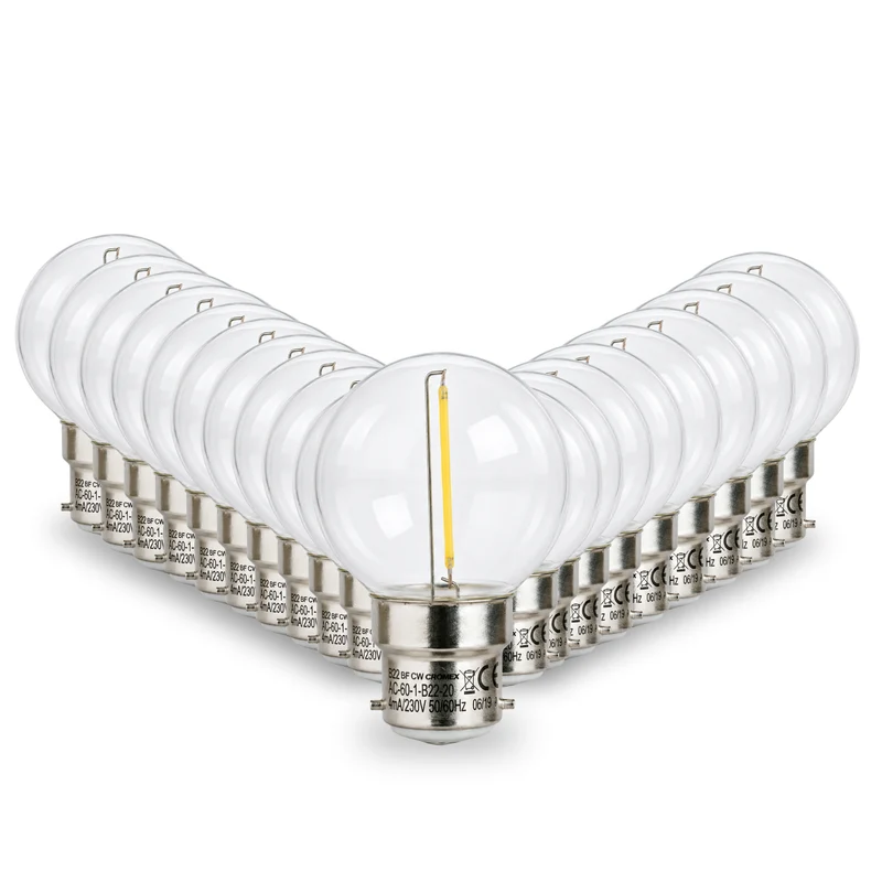 Lot de 20 ampoules Filament B22