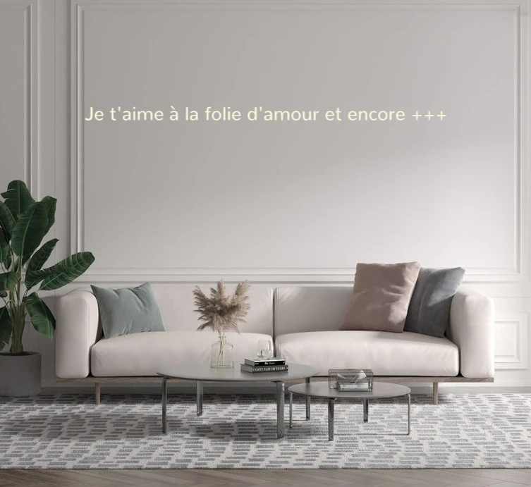 Custom text: Je t'aime à la folie d'amour et encore +++