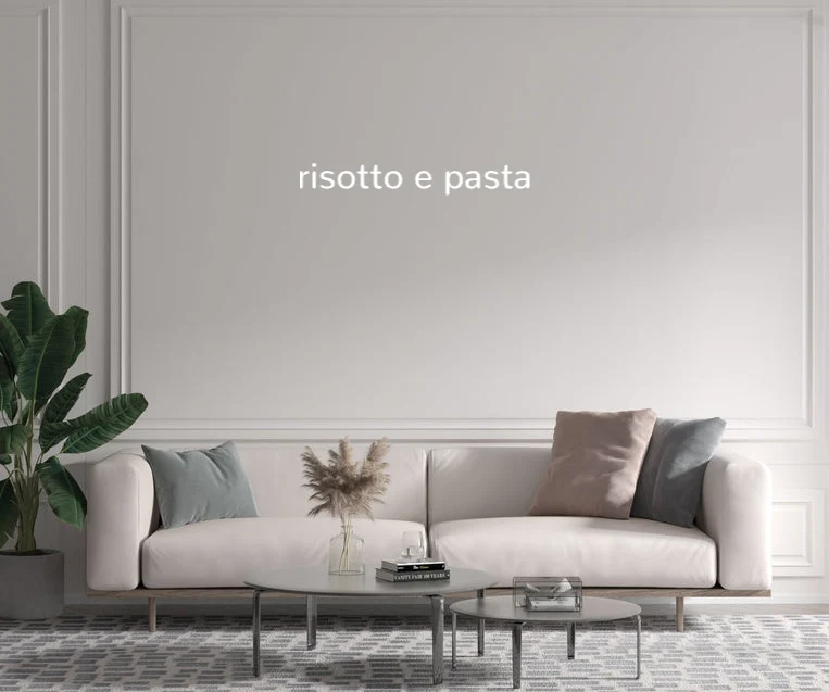 Custom text: risotto e pasta